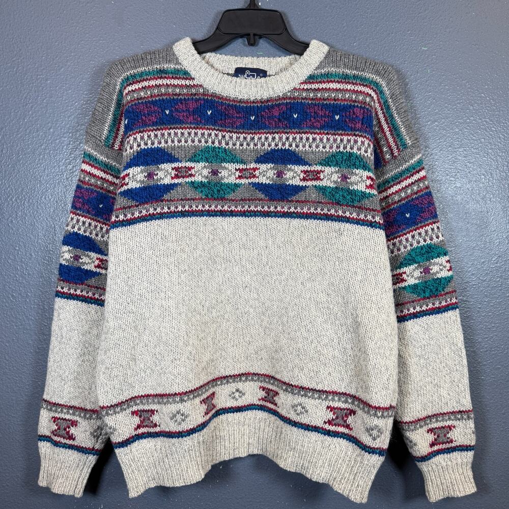 Woolrich XL men’s grey vintage aztec sweater sweatshirt